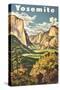Travel Poster for Yosemite National Park-null-Stretched Canvas