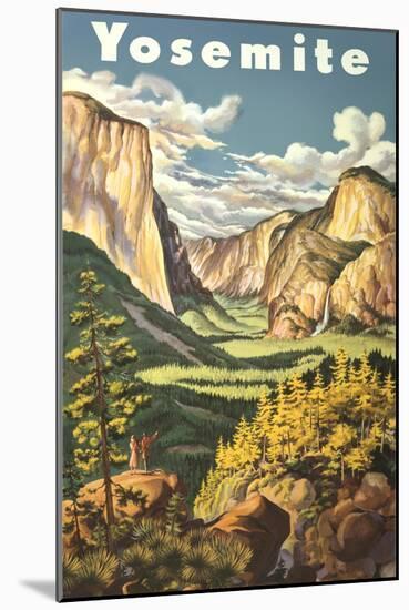 Travel Poster for Yosemite National Park-null-Mounted Art Print