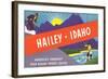 Travel Poster Hailey, Skiing, Fishing-null-Framed Art Print