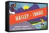 Travel Poster Hailey, Skiing, Fishing-null-Framed Stretched Canvas