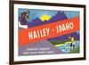 Travel Poster Hailey, Skiing, Fishing-null-Framed Art Print