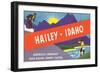 Travel Poster Hailey, Skiing, Fishing-null-Framed Premium Giclee Print