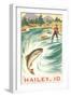 Travel Poster Hailey, Trout Fishing-null-Framed Art Print