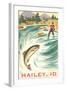 Travel Poster Hailey, Trout Fishing-null-Framed Art Print
