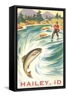 Travel Poster Hailey, Trout Fishing-null-Framed Stretched Canvas