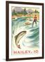 Travel Poster Hailey, Trout Fishing-null-Framed Art Print