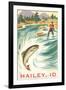 Travel Poster Hailey, Trout Fishing-null-Framed Art Print