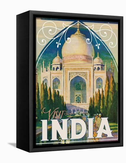 Travel Poster - India-The Saturday Evening Post-Framed Stretched Canvas