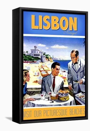 Travel Poster - Lisbon-The Saturday Evening Post-Framed Stretched Canvas