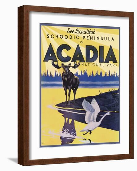 Travel Poster - Maine-The Saturday Evening Post-Framed Giclee Print