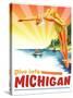 Travel Poster - Michigan-The Saturday Evening Post-Stretched Canvas