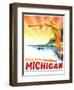 Travel Poster - Michigan-The Saturday Evening Post-Framed Giclee Print