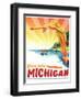 Travel Poster - Michigan-The Saturday Evening Post-Framed Giclee Print