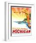 Travel Poster - Michigan-The Saturday Evening Post-Framed Giclee Print