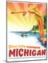 Travel Poster - Michigan-The Saturday Evening Post-Mounted Giclee Print