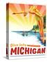 Travel Poster - Michigan-The Saturday Evening Post-Stretched Canvas