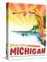 Travel Poster - Michigan-The Saturday Evening Post-Stretched Canvas