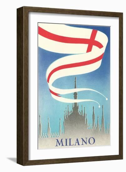 Travel Poster, Milan, Italy-null-Framed Art Print