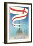 Travel Poster, Milan, Italy-null-Framed Art Print