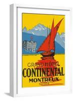 Travel Poster, Montreux, Switzerland-null-Framed Art Print