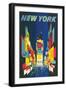 Travel Poster, New York City-null-Framed Premium Giclee Print