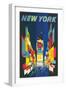 Travel Poster, New York City-null-Framed Premium Giclee Print