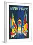 Travel Poster, New York City-null-Framed Art Print