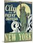 Travel Poster - New York-The Saturday Evening Post-Mounted Giclee Print