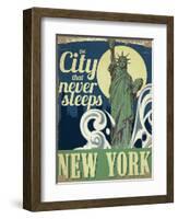 Travel Poster - New York-The Saturday Evening Post-Framed Giclee Print