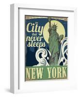 Travel Poster - New York-The Saturday Evening Post-Framed Giclee Print