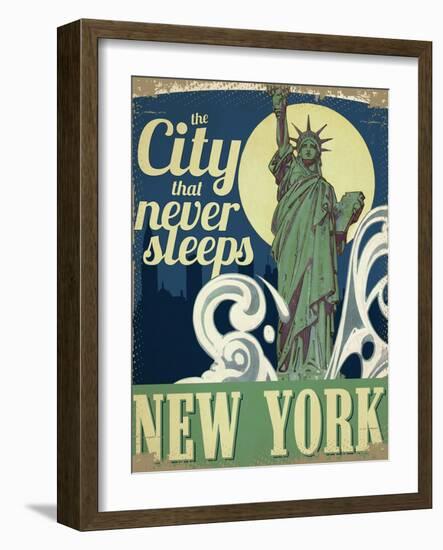 Travel Poster - New York-The Saturday Evening Post-Framed Giclee Print