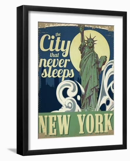 Travel Poster - New York-The Saturday Evening Post-Framed Giclee Print