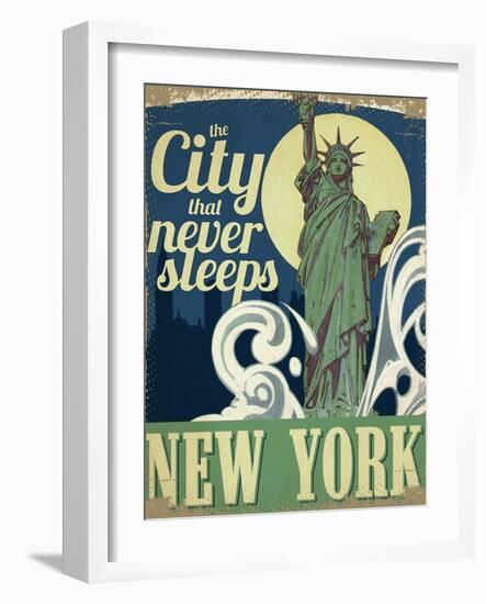 Travel Poster - New York-The Saturday Evening Post-Framed Giclee Print