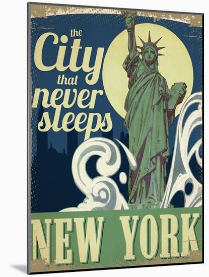 Travel Poster - New York-The Saturday Evening Post-Mounted Giclee Print