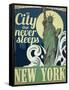 Travel Poster - New York-The Saturday Evening Post-Framed Stretched Canvas