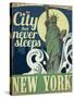 Travel Poster - New York-The Saturday Evening Post-Stretched Canvas