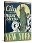 Travel Poster - New York-The Saturday Evening Post-Stretched Canvas