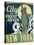 Travel Poster - New York-The Saturday Evening Post-Stretched Canvas