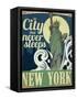 Travel Poster - New York-The Saturday Evening Post-Framed Stretched Canvas