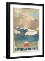 Travel Poster, Norwegian Air Lines-null-Framed Art Print