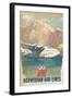 Travel Poster, Norwegian Air Lines-null-Framed Art Print