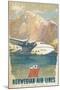 Travel Poster, Norwegian Air Lines-null-Mounted Art Print