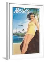 Travel Poster of Mexican Beach-null-Framed Art Print