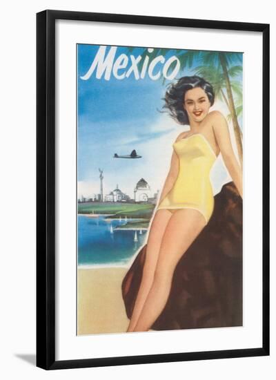 Travel Poster of Mexican Beach-null-Framed Art Print