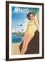 Travel Poster of Mexican Beach-null-Framed Art Print