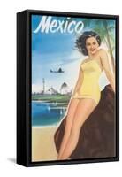 Travel Poster of Mexican Beach-null-Framed Stretched Canvas