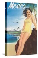 Travel Poster of Mexican Beach-null-Stretched Canvas