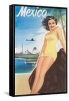 Travel Poster of Mexican Beach-null-Framed Stretched Canvas