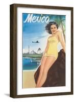 Travel Poster of Mexican Beach-null-Framed Art Print