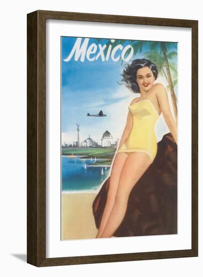 Travel Poster of Mexican Beach-null-Framed Art Print